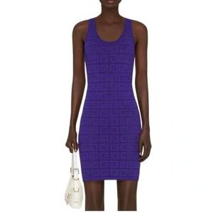 Givenchy 4G Monogram Jacquard Knit Tank Top Dress in Dark Purple NWT!